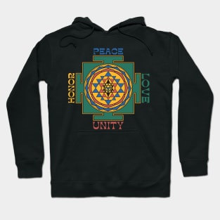 Peace Love Unity Honor Yantra Hoodie